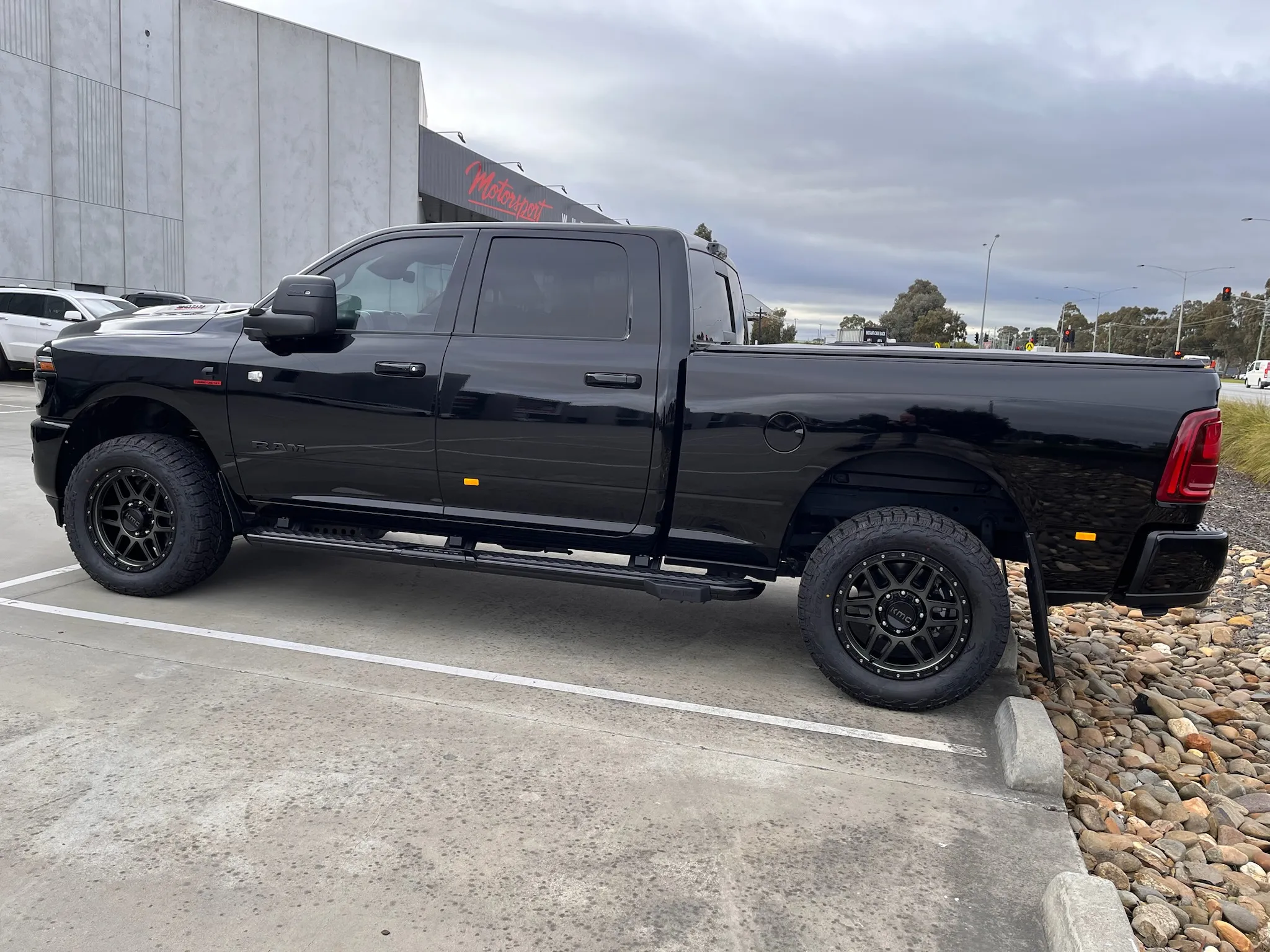 RAM 2500 with KMC MESA 20X9 SATIN BLACK / DARK TINT WHEELS |  | RAM